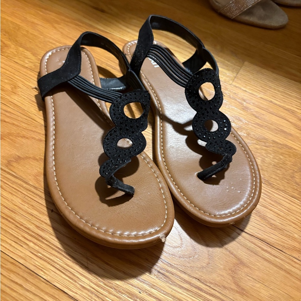 Mixit Black and Tan Women's Sandals
